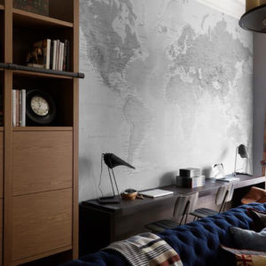 Detailed World Map - Black & White Wallpaper | Grafico Melbourne