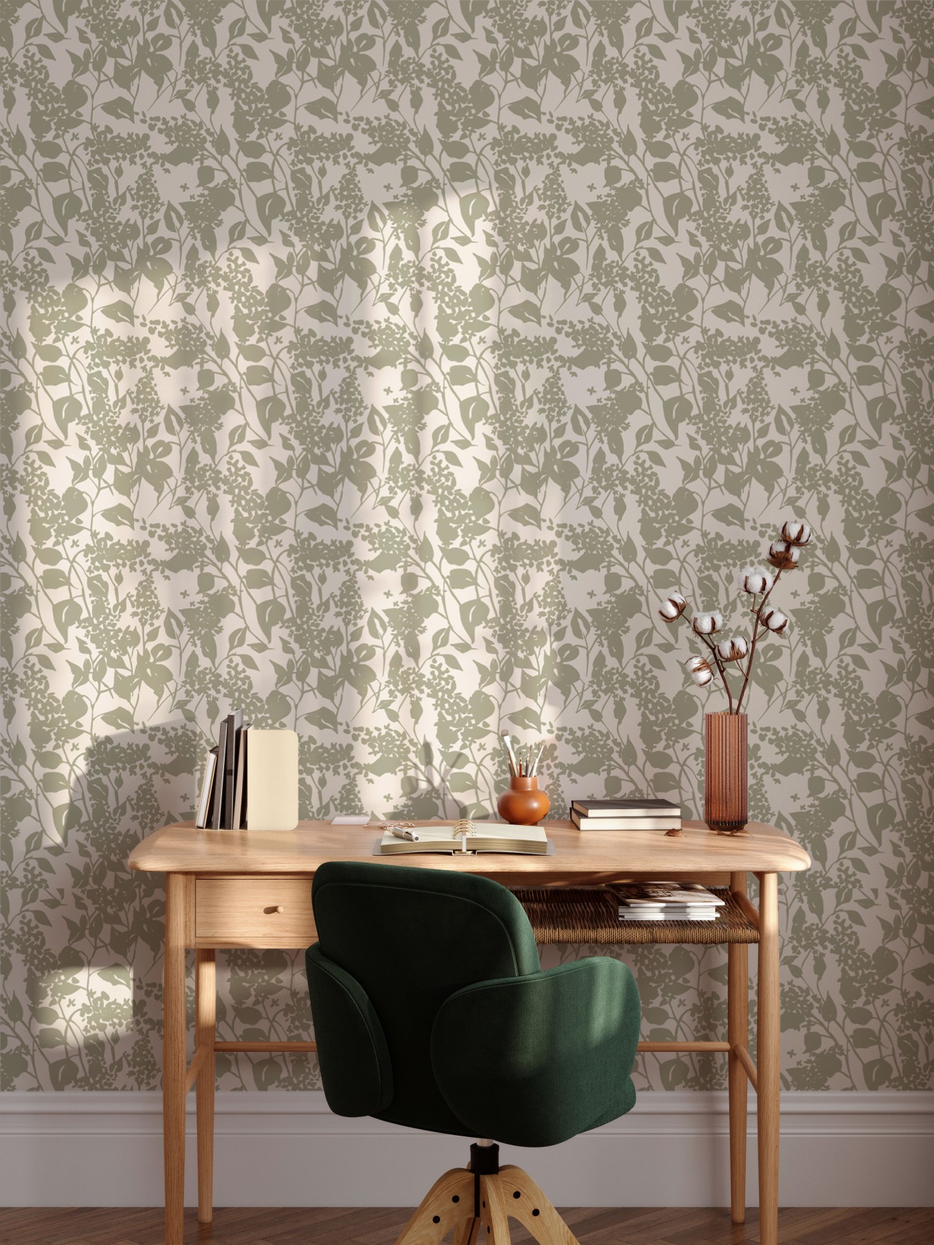 Flora Leaf - Olive | WALLPAPER