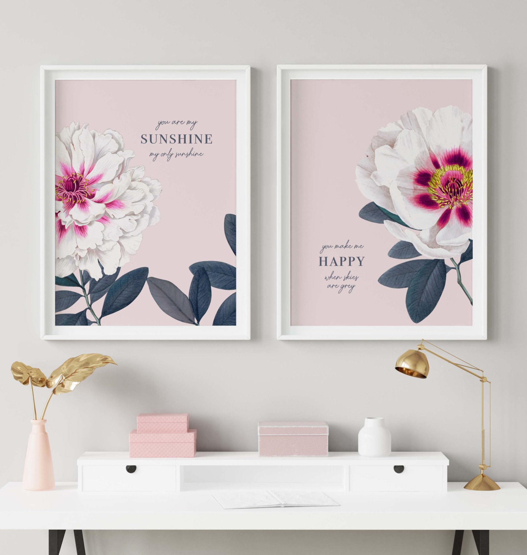 You are my sunshine - pink set | PRINT