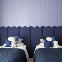 Linen Pinstripe - Dusty Blue Wallpaper - Grafico Melbourne