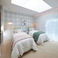 Gingham Check 200mm - Sage Green Wallpaper - Grafico Melbourne