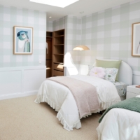 Gingham Check 200mm - Sage Green Wallpaper - Grafico Melbourne