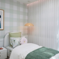 Gingham Check 200mm - Sage Green Wallpaper - Grafico Melbourne