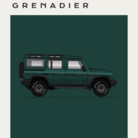 Mid Century Style Cars Print Series - Ineos Grenadier - Green