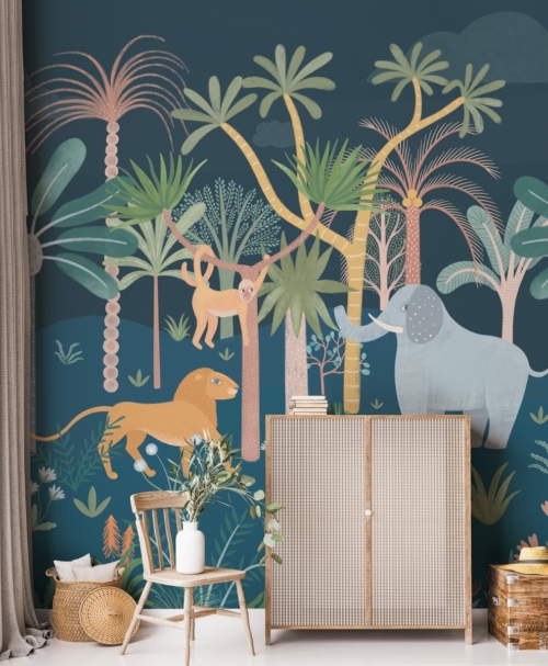 African Savanna Night - Fauna Wallpaper - Grafico Melbourne