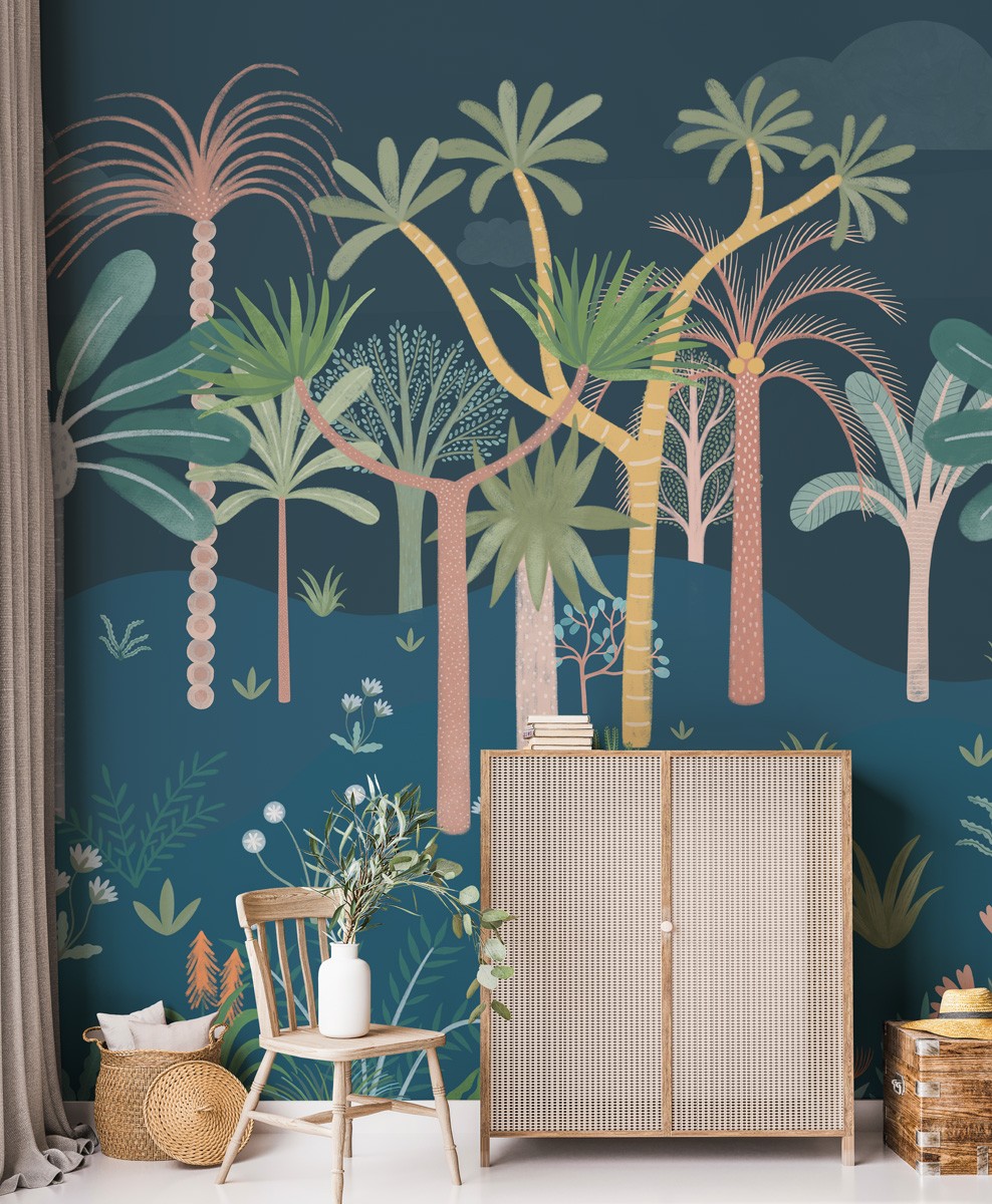 African Savanna Night - Flora Wallpaper - Grafico Melbourne