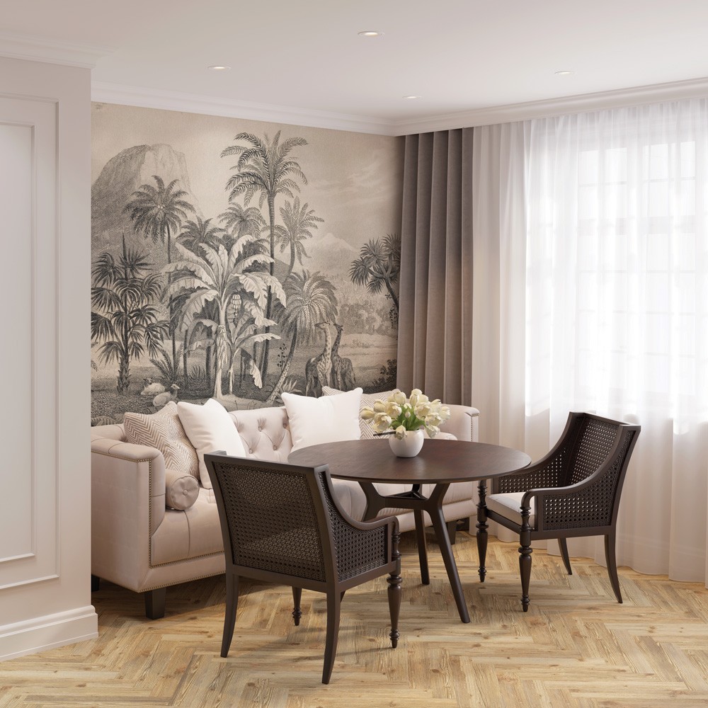 Afrique - Charcoal Wallpaper - Grafico Melbourne