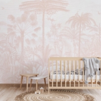 Animal Jungle Fiesta - Blush - Wallpaper - Grafico Melbourne
