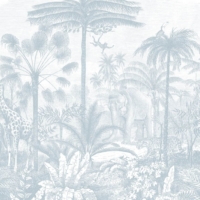 Animal Jungle Fiesta - Dusty Blue Wallpaper - Grafico Melbourne