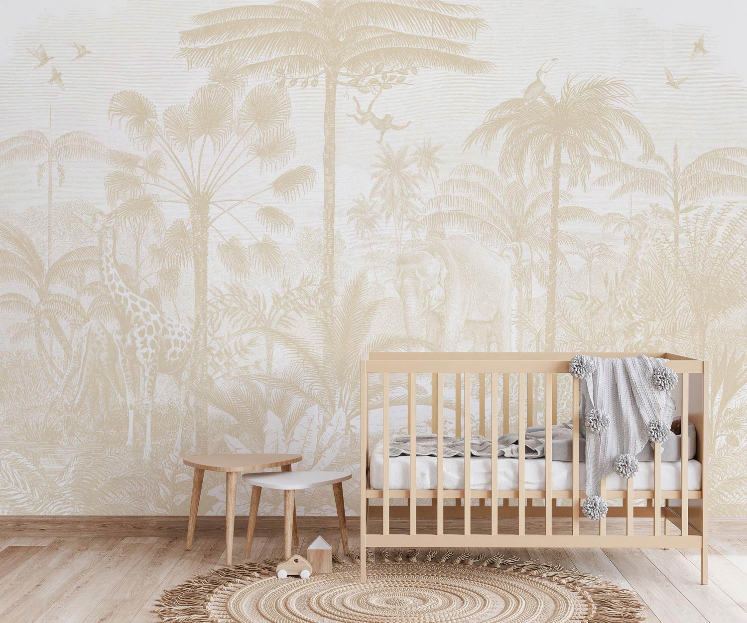 Animal Jungle Fiesta - Gold Wallpaper - Grafico Melbourne