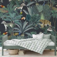 Animal Palm Jungle - Grey Dots Wallpaper - Grafico Melbourne