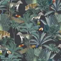 Animal Palm Jungle - Grey Dots Wallpaper - Grafico Melbourne