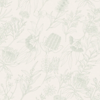 Australian Native Outline - Sage Green Wallpaper - Grafico Melbourne