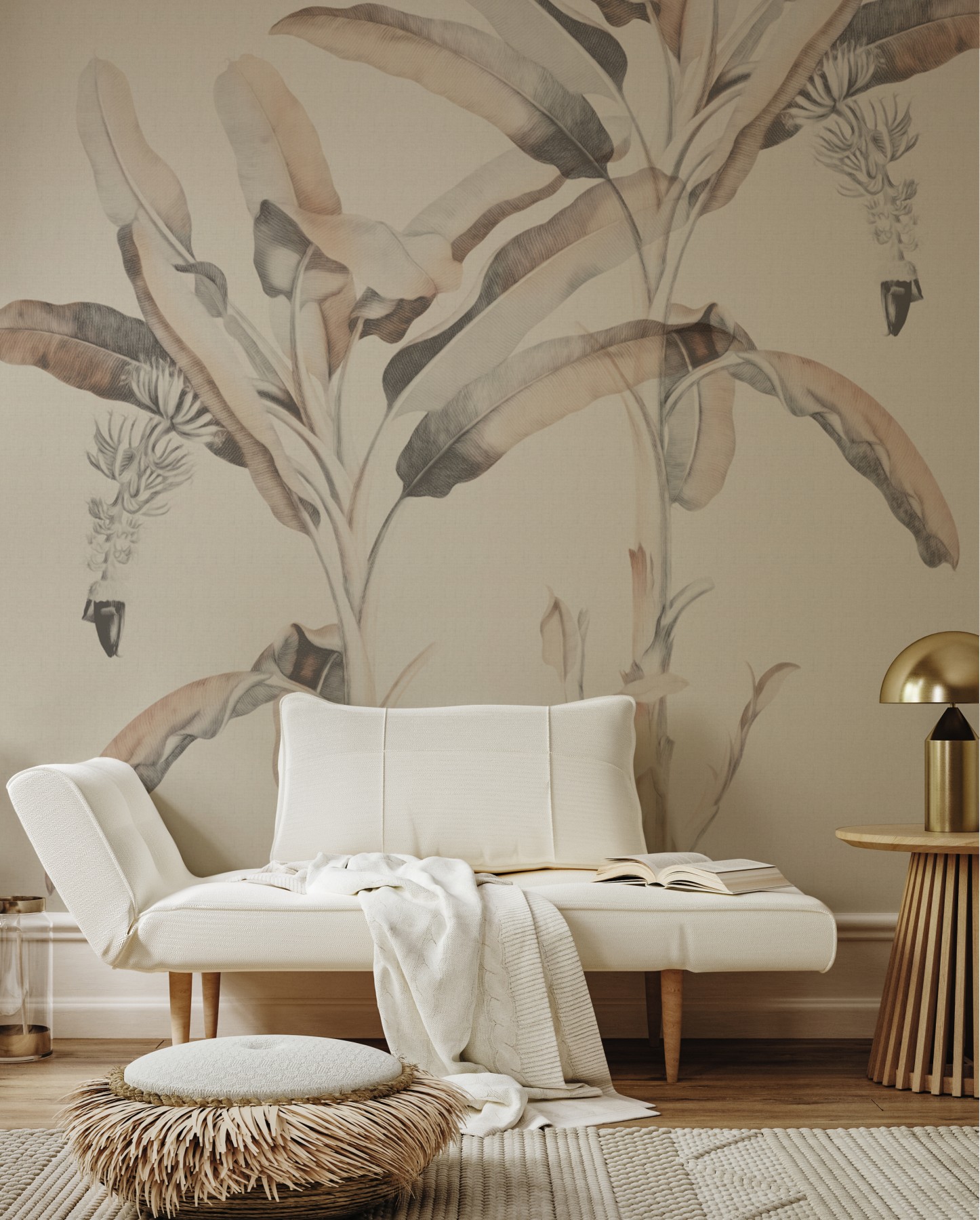 Banana Palm - Warm Linen Wallpaper - Grafico Melbourne
