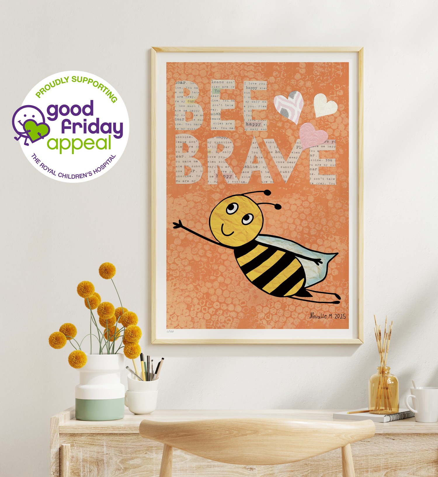 Bee Brave by Novalie - Limited Edition Print - Grafico Melbourne