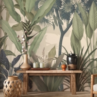 Botanical Jungle - Beige Wallpaper - Grafico Melbourne