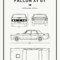 Classic Car Blueprints - Art Print - Falcon XY GT