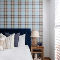 Classic Tartan - Blue & Lemon Wallpaper - Grafico Melbourne