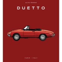 Colour Block Car Poster Print - Alfa Romeo Duetto Red - Grafico Melbourne