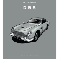 Colour Block Car Poster Print - Aston Martin DB5 Grey - Grafico Melbourne