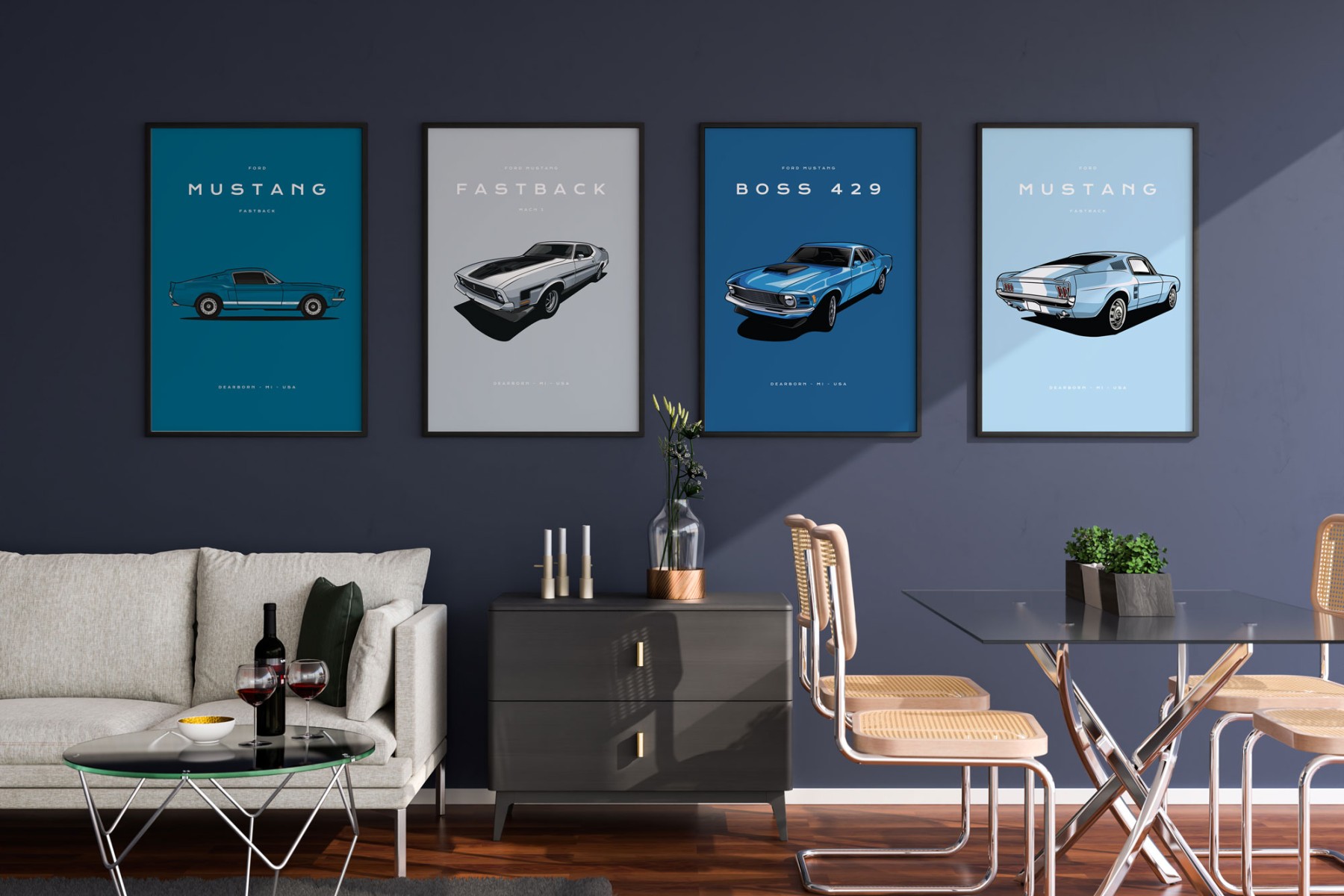 Colour Block Car Poster Print - Grafico Melbourne
