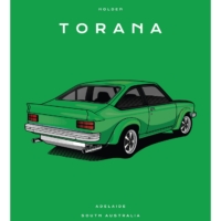 Colour Block Car Poster Print - Holden Torana Green - Grafico Melbourne