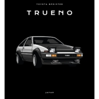 Colour Block Car Poster Print - Toyota Sprinter Trueno Black - Grafico Melbourne
