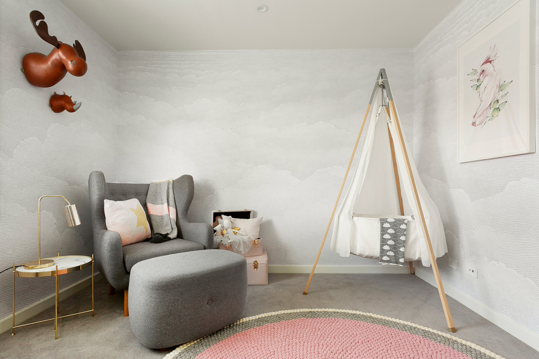 Etched Clouds - Cool Grey Wallpaper - Grafico Melbourne