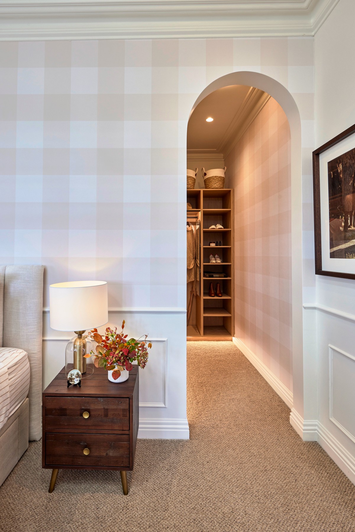 Gingham Check 200mm - Natural Wallpaper - Grafico Melbourne