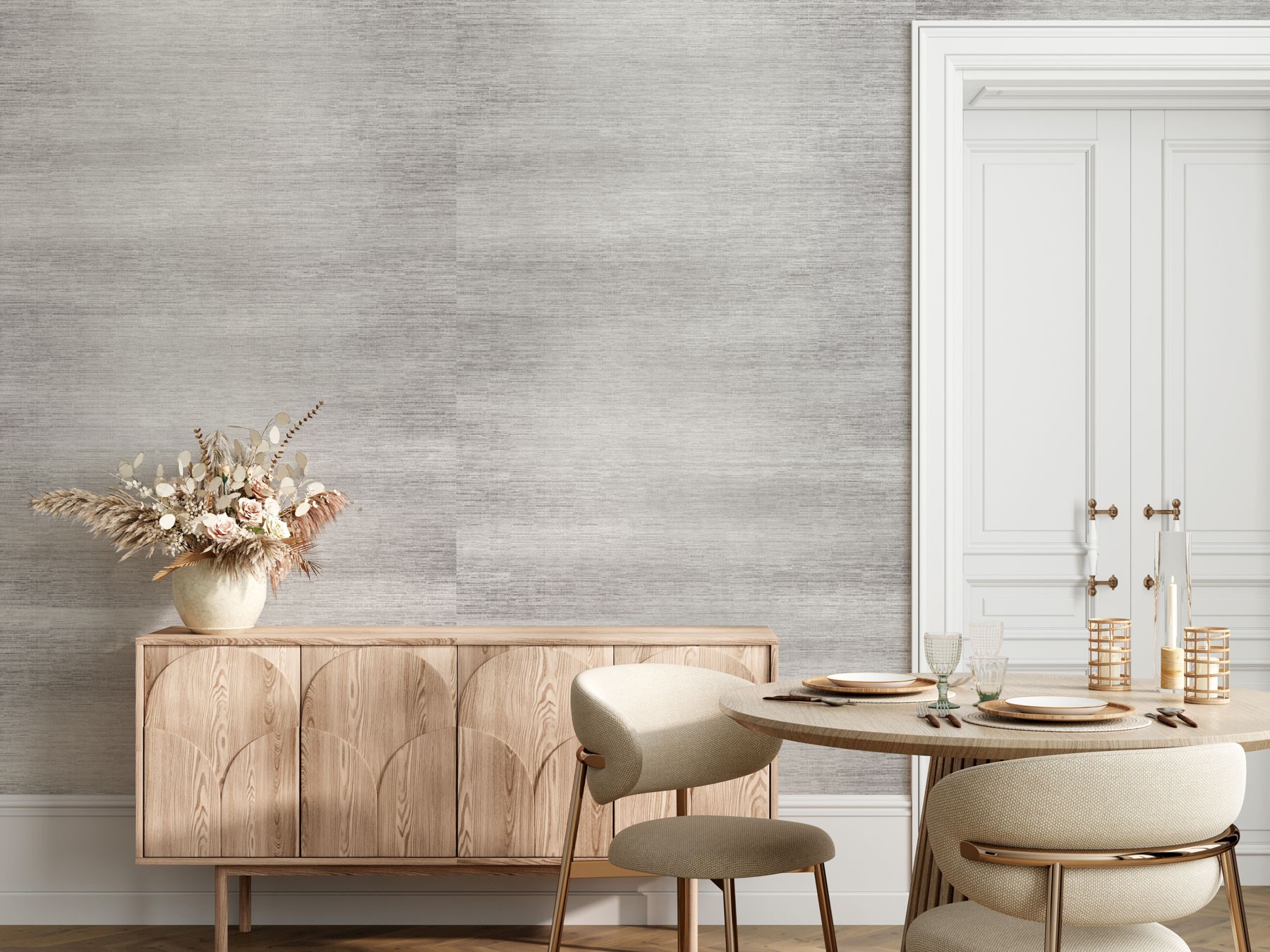 Grasscloth - Light Grey Wallpaper - Grafico Melbourne