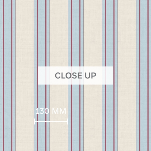 Hampton Stripe - Sky Blue & Burgundy Wallpaper - Grafico Melbourne