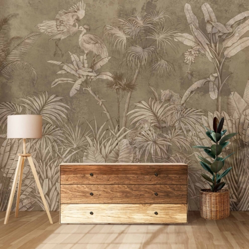 Jungle Fresco - Gold Wallpaper - Grafico Melbourne