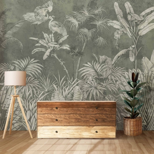 Jungle Fresco - Green Wallpaper - Grafico Melbourne