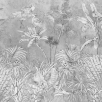 Jungle Fresco - Grey Wallpaper - Grafico Melbourne