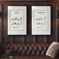 Motorbike Blueprints Print Series - Grafico Melbourne