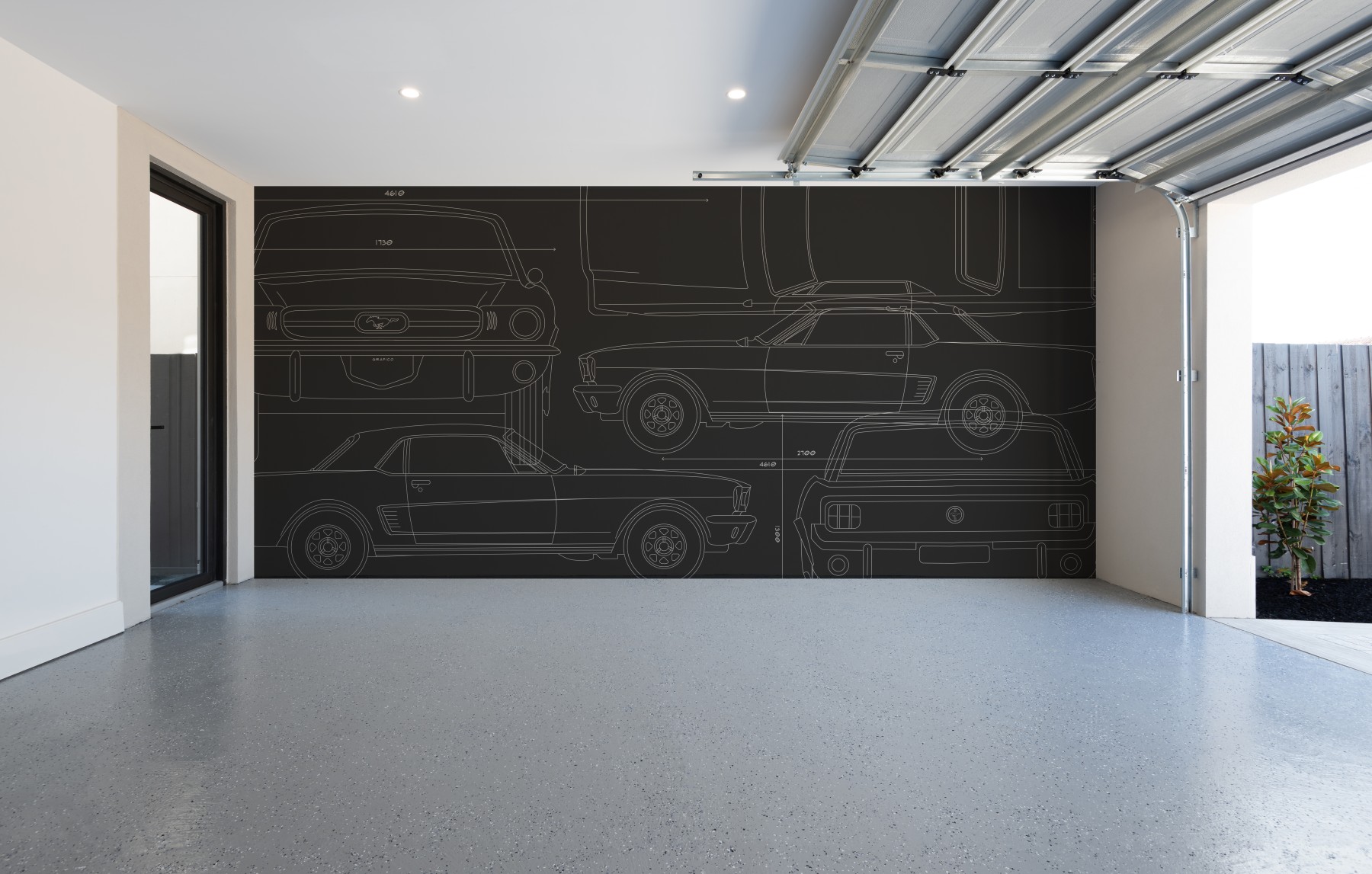 Mustang Blueprint Wallpaper - Grafico Melbourne