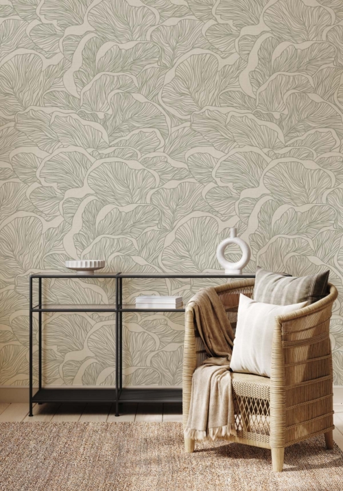Ostreatus - Sage Green Wallpaper - Grafico Melbourne