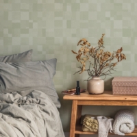 Parquet Watercolour - Sage Green Wallpaper - Grafico Melbourne