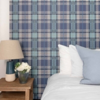 Plaid - Blue & Aqua Wallpaper - Grafico Melbourne