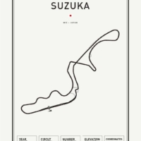 Race Track Blueprints Print Series - Suzuka - Grafico