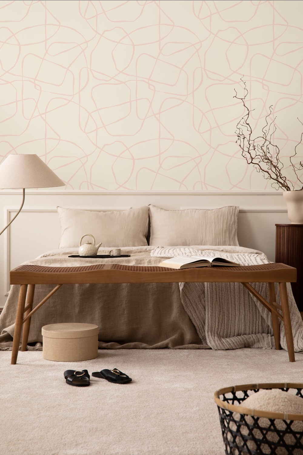 Squiggle - Blush Wallpaper - Grafico Melbourne
