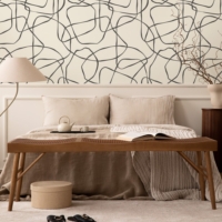 Squiggle - Charcoal Wallpaper - Grafico Melbourne