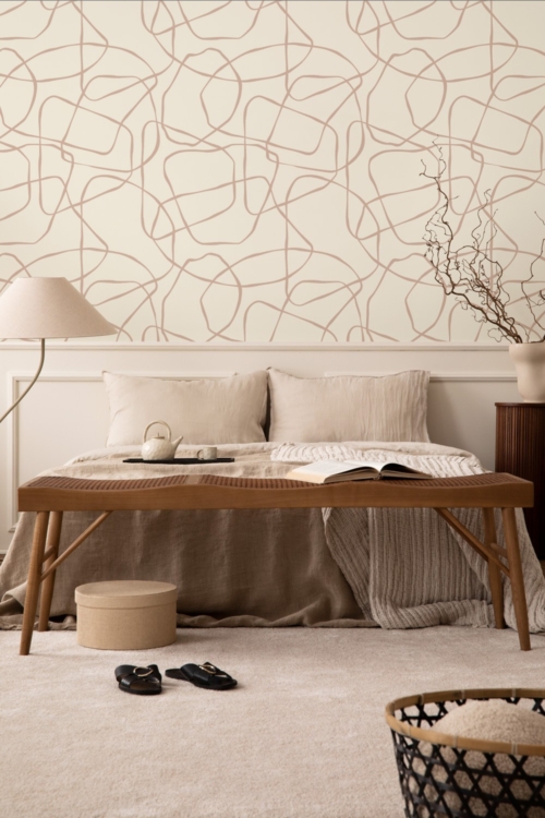 Squiggle - Terracotta Wallpaper - Grafico Melbourne