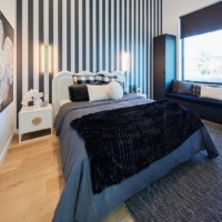 Striped Linen 100mm - Charcoal Wallpaper - Grafico Melbourne