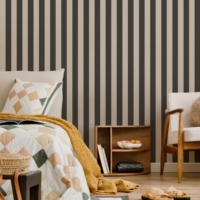Striped Linen 60mm - Charcoal Wallpaper - Grafico Melbourne