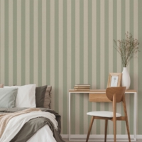 Striped Linen 60mm - Sage Green Wallpaper - Grafico Melbourne