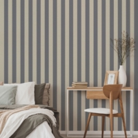 Striped Linen 60mm - Steel Blue Wallpaper - Grafico Melbourne