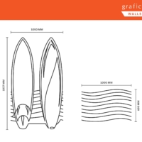 Surfboard Waves Line Art - Black Decals - Grafico Melbourne