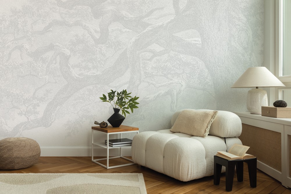 Twisted Trunk - Light Grey Wallpaper - Grafico Melbourne