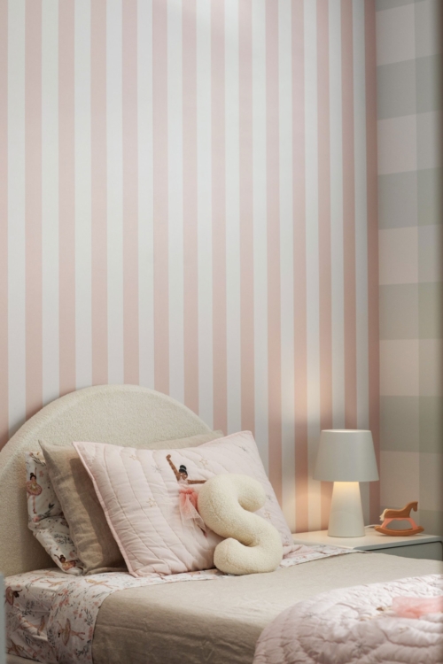 Vertical Stripe 60mm - Blush Wallpaper - Grafico Melbourne